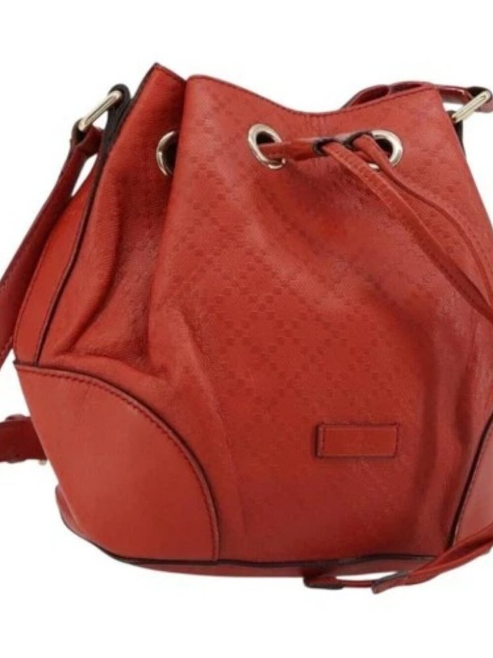 GUCCI Diamante Shoulder Bag Leather Red Gold 354229 Auth 181220